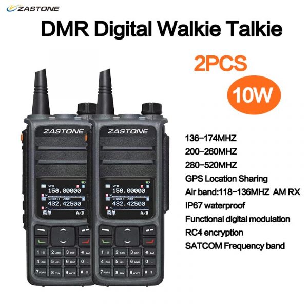 2PCS ZASTONE UV008 Dual band DMR Digital 10W High Power Radio