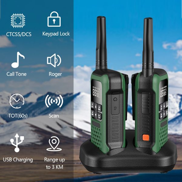 2pcs Discount FRS/PMR 446 Waterproof AR-9R Walkie Talkie for Fishing Kayak Skiing Floating - Image 5
