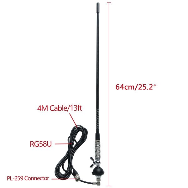 Exclusive design 27Mhz Antenna for most 27MHz Mobile CB Radios Cobra Midland Uniden Maxon President Anytone - Image 3