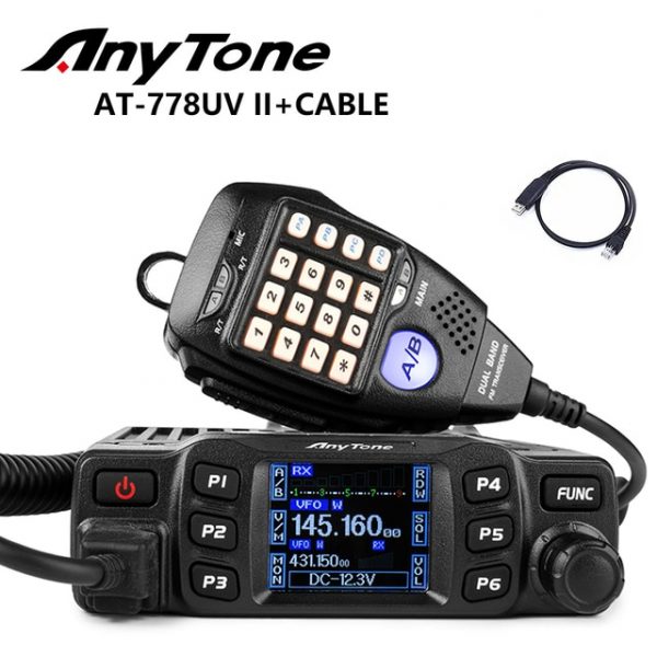 Upgraded AnyTone AT-778UV II VOX Dual Band Mini Mobile Radio Station