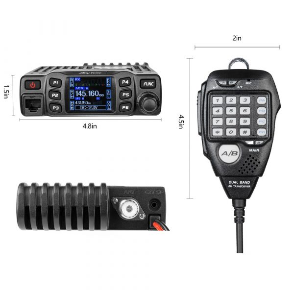 Upgraded AnyTone AT-778UV II VOX Dual Band Mini Mobile Radio Station - Image 3