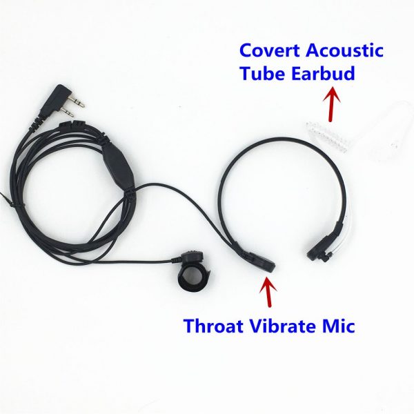 Walkie Talkie Kenwood Extendable Throat Vibration Mic Headset Finger PTT TK Port - Image 2
