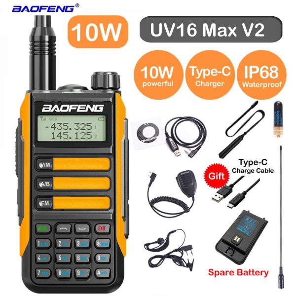 Promoted Free Shipping Baofeng UV16 Max V2  Radio CB Ham Walkie Talkie Upgrade