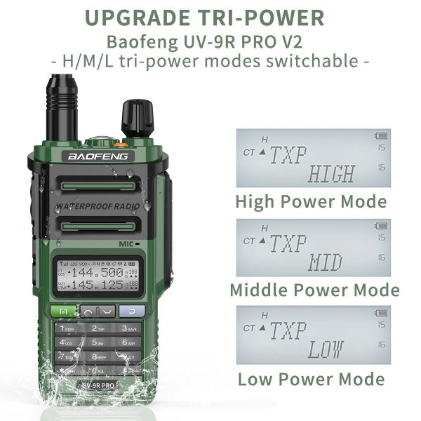 Dual Band 10W True Baofeng UV-9R Pro Waterproof Two-way Radios - Image 3