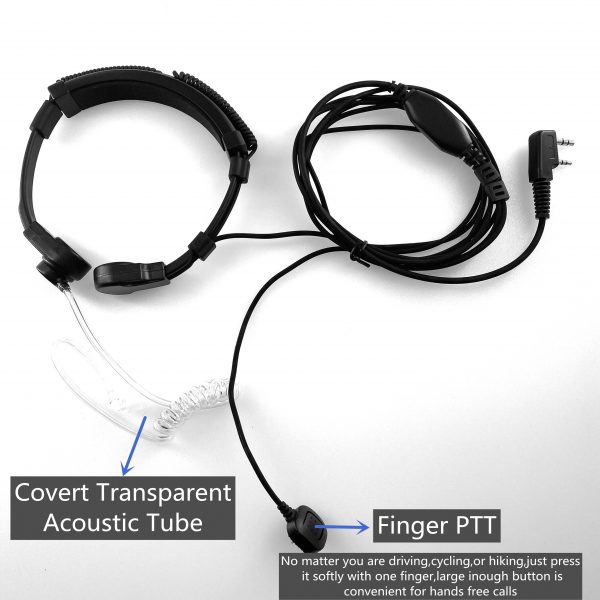 Extendable Throat Microphone Mic Earpiece Headset for Walkie Talkie BAOFENG UV-5R UV-10R UV 6R BF 888S H777 CB Radio Transceiver - Image 3