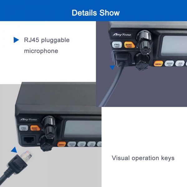 ANYTONE AT-5555N II CB Radio 25.615 - 30.105 Mhz 40 Channel Mobile Transceive AM/FM/SSB 11 Meter Radio - Image 4