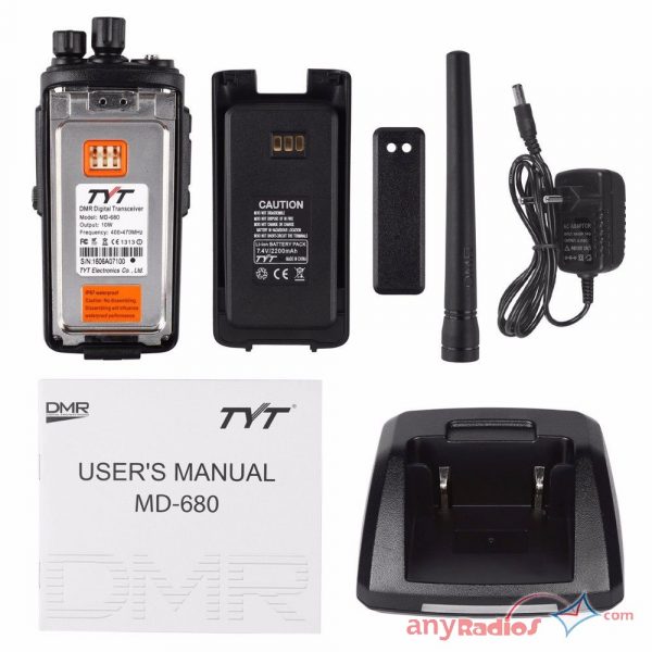 Waterproof 10W 10KM TYT MD-680 VHF DMR DIGITAL portable TWO WAY RADIO - Image 3