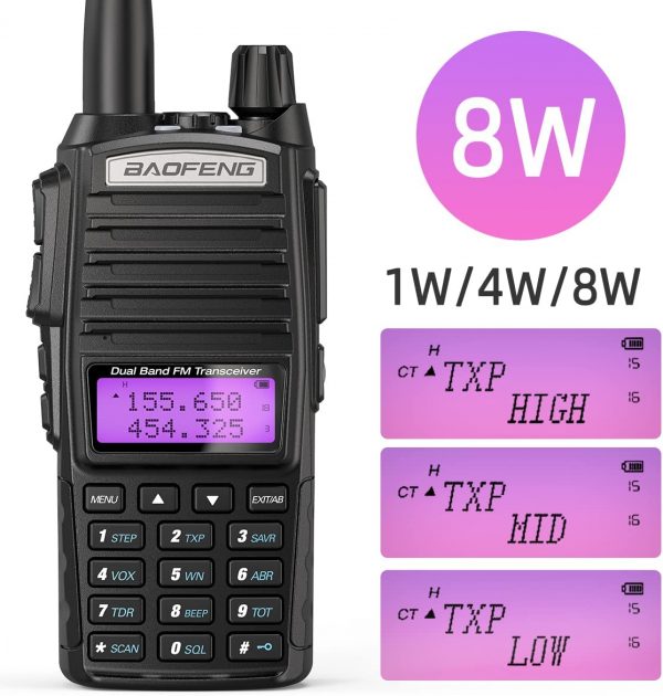 Upgrade 8W Baofeng UV82 10KM Dual PTT Ham Radios - Image 3