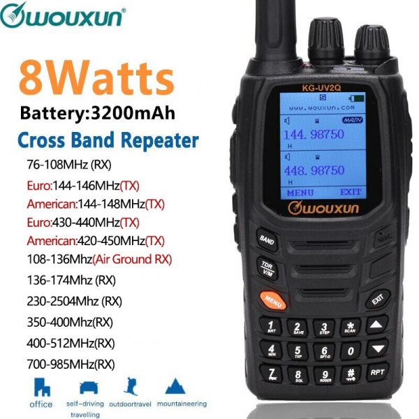 8W Powerful Wouxun KG-UV2Q Handheld Radios 7 bands/Air Band Cross band Repeater - Image 2