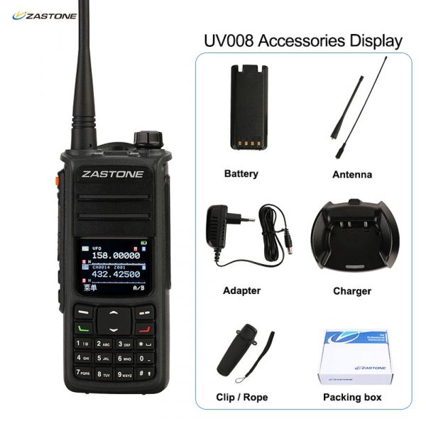 Zastone UV008 DMR Walkie Talkie Dual Band 10W GPS Digital Two Way Radio - Image 5