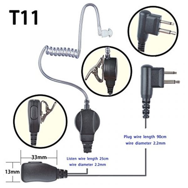 Motorola Radios 1-wire Headset for Motorola CP185 CP200 GP2100 GP3188 GP3688 CLS1110 CLS1410 DTR410 DLR1020 DLR1060 DTR550 - Image 4