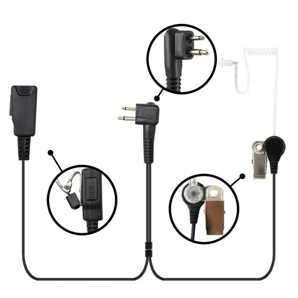 Motorola Two-way Radios Accessories 2Pin Acoustic Tube Mic Earphone