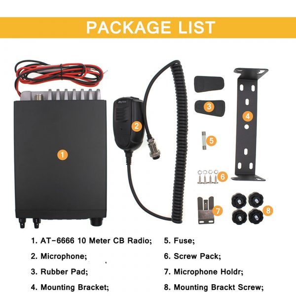AnyTone AT-6666 Mobile Transceiver CB Radio Station for Truck with SSB(PEP)/FM/AM/PA Mode - Image 4