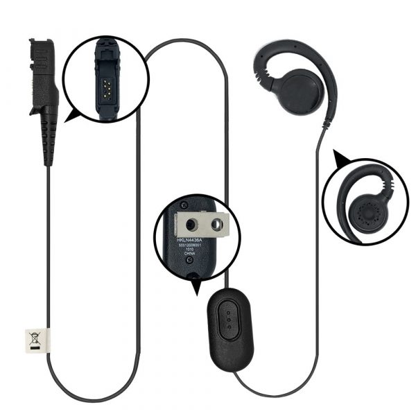 for Motorola XPR3300 XPR3500 HKLN4436A Black Walkie Talkie Earpiece