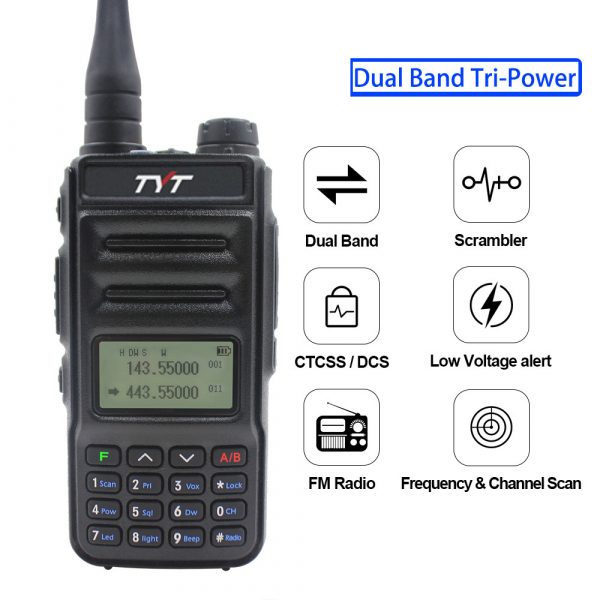 TYT UV88 Dual Band Walkie Talkie TYT TH-UV88 Tri-Power 200CH Scrambler Portable Two way radio