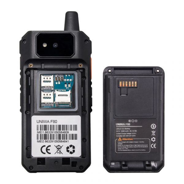 UNIWA F80 4G Phone Real PTT POC Walkie Talkie Dual SIM 5300mAh Battery - Image 4