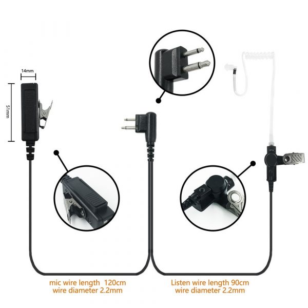 2-Wire Surveillance Kit Earpiece for Motorola Radios - Image 3