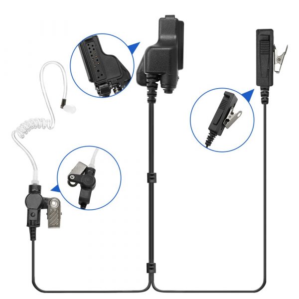 Walkie Talkie 2-wire Surveillance Earpiece for Motorola Portable Radios