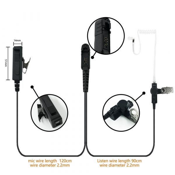 Motorola XPR3500 XPR3300 XPR3300E DP2400 DP2600 Two Way Radio Earphone - Image 3