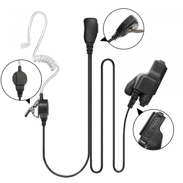 Acoustic Tube Headset PTT For Motorola Handheld Radio