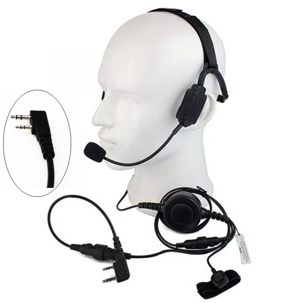 Military Bone Conduction Tactical Headset Boom Microphone For Kenwood Baofeng UV-5R BF-888S UV-82 GT-3