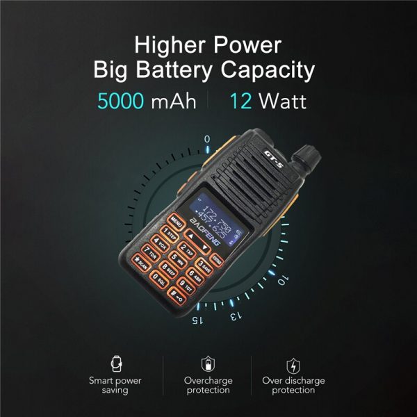 New Version BAOFENG GT-5 Powerful Long Range Walkie Talkie Portable FM Transceiver CB Ham Radio Dual Band uhf vhf Waterproof Two Way Radio - Image 5
