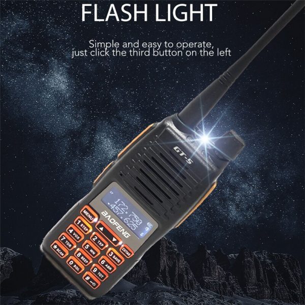 New Version BAOFENG GT-5 Powerful Long Range Walkie Talkie Portable FM Transceiver CB Ham Radio Dual Band uhf vhf Waterproof Two Way Radio - Image 6