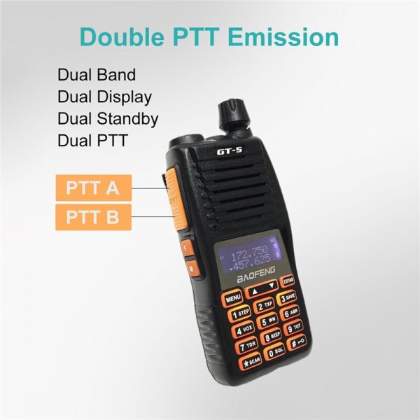 New Version BAOFENG GT-5 Powerful Long Range Walkie Talkie Portable FM Transceiver CB Ham Radio Dual Band uhf vhf Waterproof Two Way Radio - Image 2