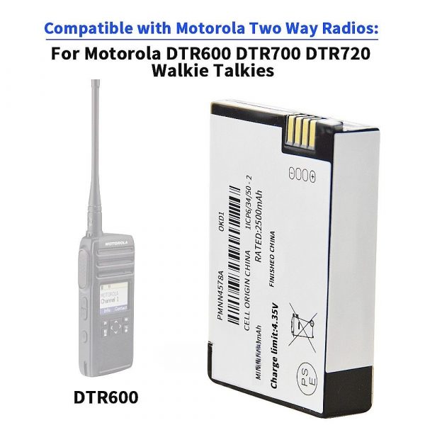 10PCS BT110 Battery 2500mAh PMNN4578A PMNN4578 Lithium Ion Battery for Motorola DTR600 DTR700 DTR720 Two Way Radio - Image 2