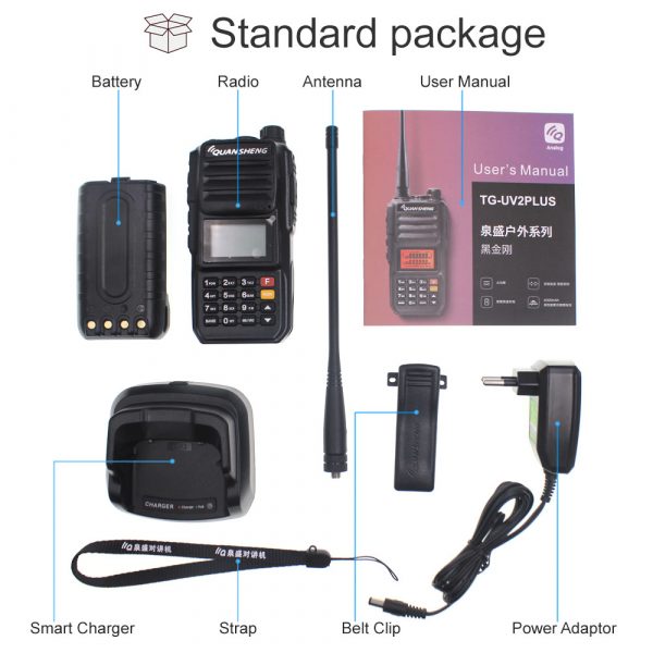 10KM QuanSheng TG-UV2 Plus 10W Long Range Walkie Talkie Dual Band 136-174&400-470mhz 4000mah FM Radio UV2Plus - Image 6