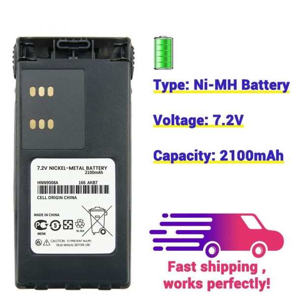 Replacement Battery HNN9008A 2100mAh NI-MH for Motorola GP140 GP380 HT750 HT1250 HT1500 GP328 GP338 GP320 MTX8250 Two Way Radio - Image 5