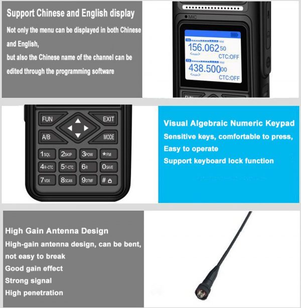 Hongxun HX-980 High Power 12W Self-driving Tour Outdoor Dual Band Handheld Civil Intercom - Image 3