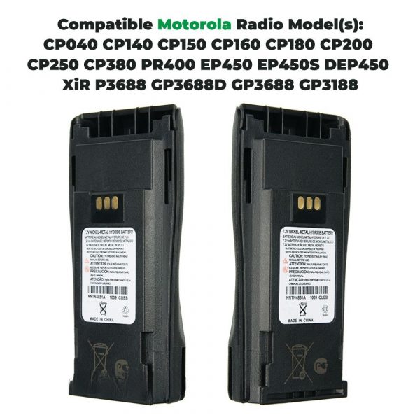 Free Shipping Replace NNTN4851A Battery for Motorola CP150 CP140 CP160 CP180 CP250 GP3688 GP3188 Replacement NNTN4496 Battery - Image 2