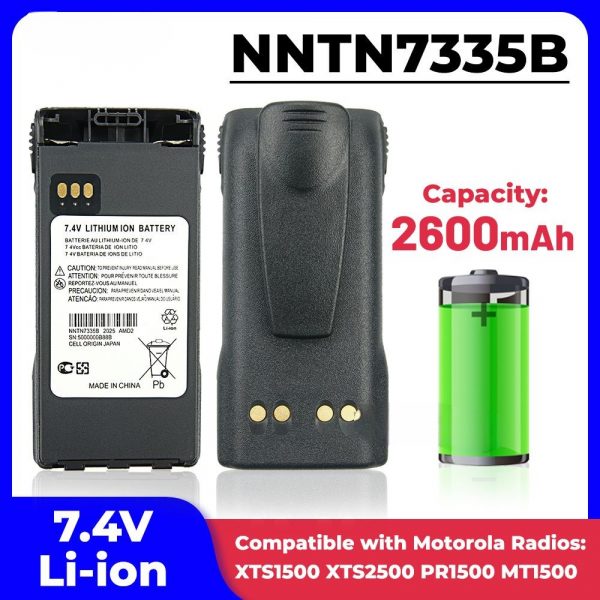 2600mAh NNTN7335B Battery with Belt Clip for Motorola XTS1500 XTS2500 PR1500 MT1500 Radio