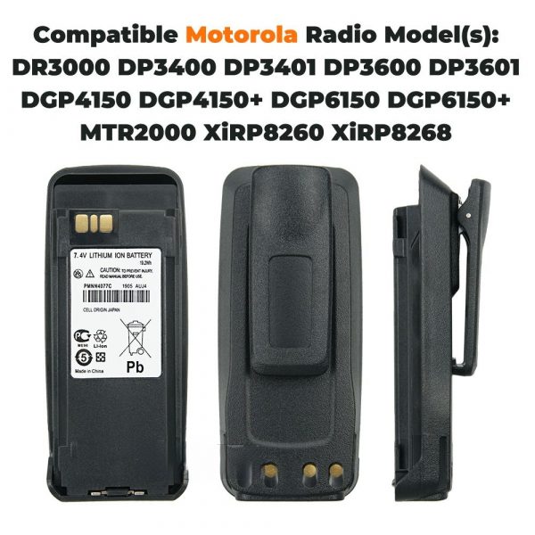 With Charger PMNN4077C Battery for Motorola DR3000 DP3400 DGP6150+ MTR2000 DP3401 MTR3000 XPR4380 XiRP8208 - Image 2