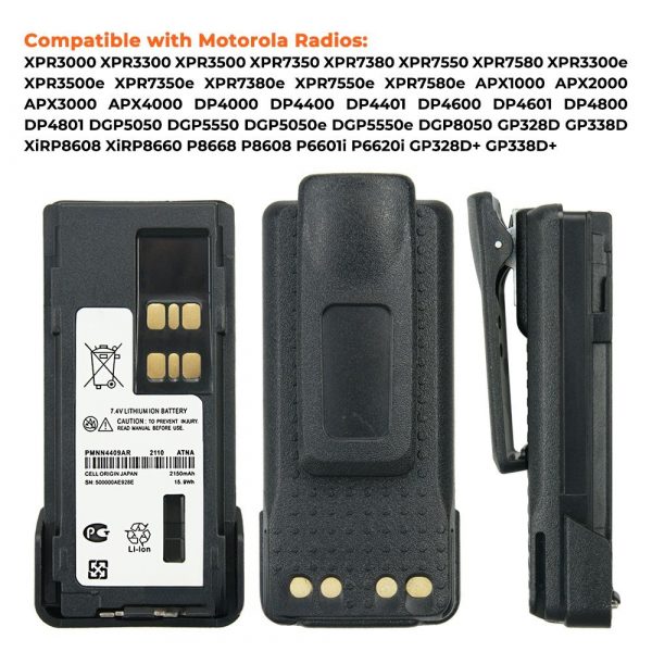 2150mAh PMNN4409AR Battery for for Motorola XPR3300 XPR3500 XPR7350 XPR7380 XPR7550 GP338D DP2400E DP4000 XiR P8668 APX 2000 - Image 3