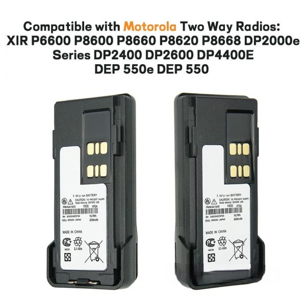 Replacement PMNN4418AR Battery Compatible with Motorola XIR P6600 P6620 DP2400 Radios - Image 3