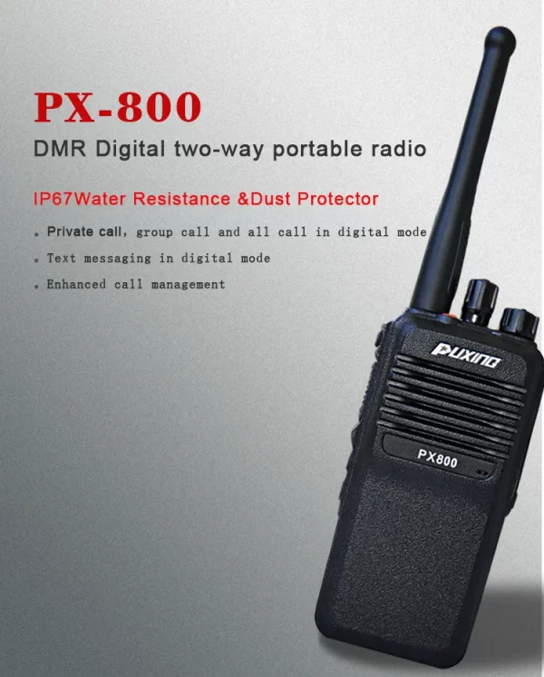 High Quality Military Digital Walkie Talkie PX-800 Puxing PX800 Long Range  DMR Radio