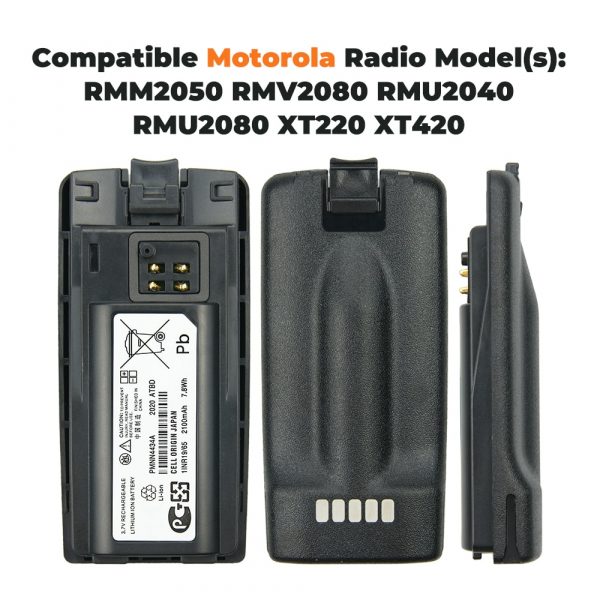 Motorola Replacement 2-ways Radios PMNN4434A Battery for Motorola RMM2050 RMV2080 RMU2040 RMU2080d RMU2080 XT220 XT420  - Image 2