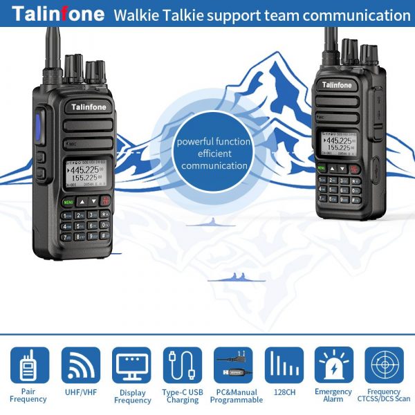 Air Band Full band Wireless Copy Frequency Talinfone KM-83 Walkie Talkie NOAA Weather Channel - Image 2