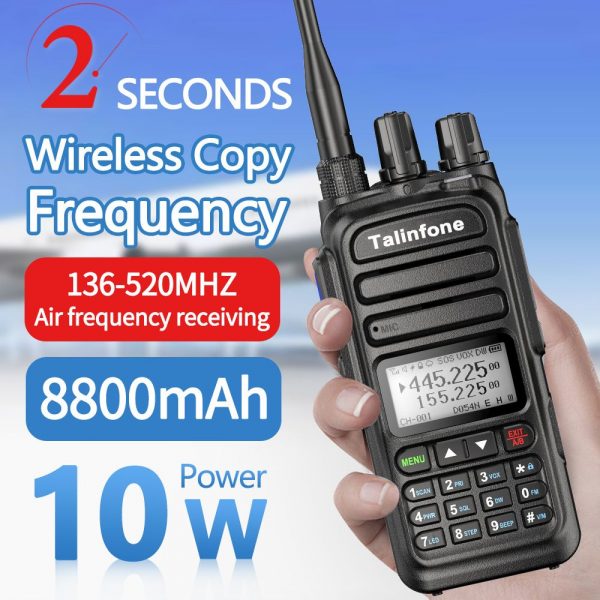 Air Band Full band Wireless Copy Frequency Talinfone KM-83 Walkie Talkie NOAA Weather Channel