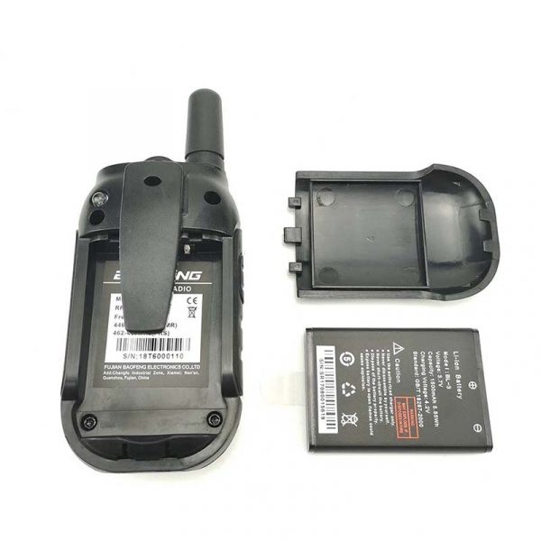 Black Baofeng T6  VOX Alarm LED Flashlight Key Lock 0.5W Kids Handheld Mini Two Way Radio - Image 3