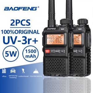 2pcs BaoFeng UV-3R+ Upgrade Ver Mini Walkie Talkie Dual Band Dual Display Small Amateur Two Way Radio Comunicador