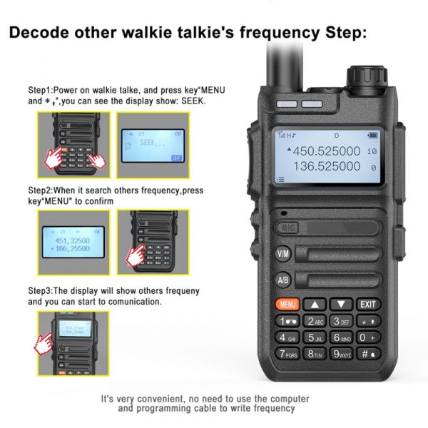 Talinfone 8800 Plus Automatic Wireless Copy Frequency Walkie Talkie UHF VHF Scan Radio - Image 2