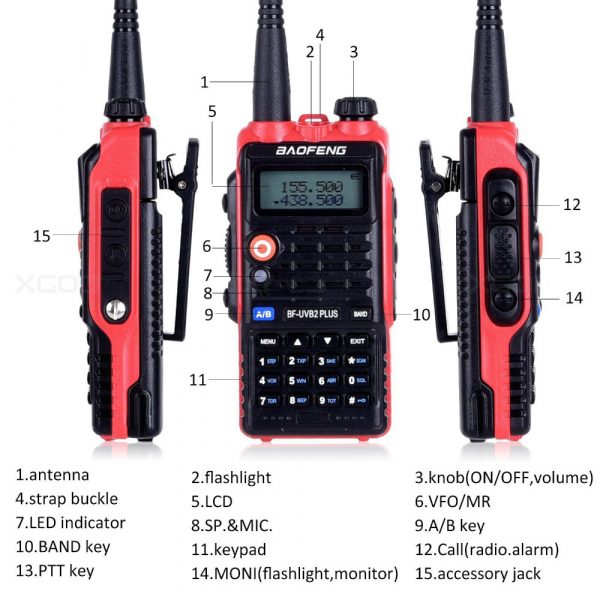 BaoFeng BF-UVB2 Plus Radio Dual Band 4800mah 8W for Hunting Ham Walkie Talkie - Image 3