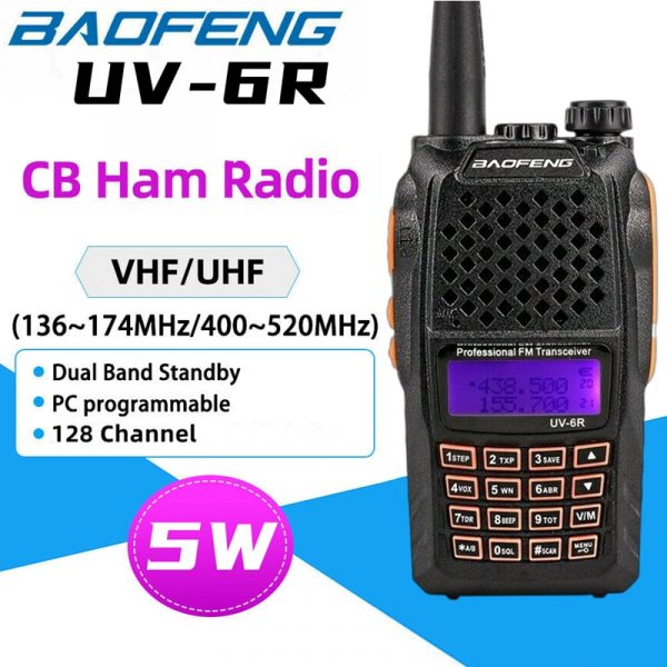 Baofeng UV-6R Dual Band CB Ham Radio Baofeng UV6R UHF/VHF Portable FM Transceiver