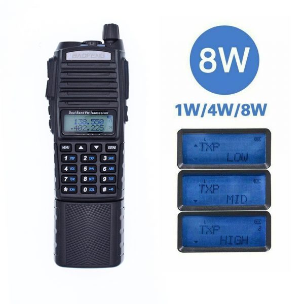 Baofeng UV-82 Tri-power 8W/4W/1W Powerful 3800mAh battery Portable Radio dual band 10km handheld UV82 Walkie Talkie - Image 3