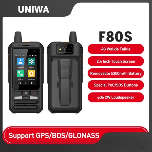 F80S POC Walkie Talkie 4G Smartphone Quad Core 1.4GHz SOS Rugged Phone 1GB 8GB 2.4 inch Android 10 Spreadtrum SL8541E