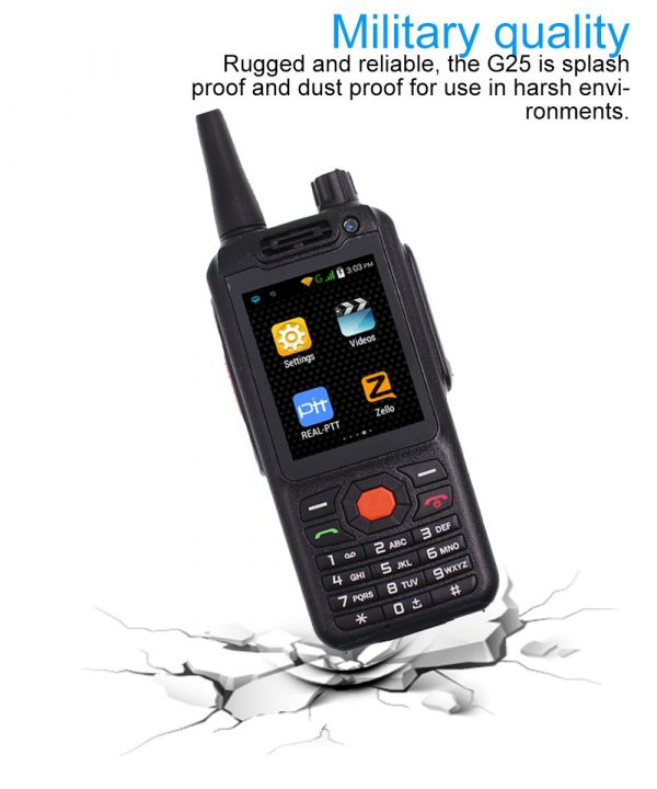 Military Quality F25 4G LTE EU Version Smartphone Network Radio Zello PTT Android App