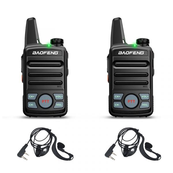 2PCS T99 BAOFENG MINI WALKIE TALKIE UHF Dual PTT Compact small portable two way radio BF-T99 with earpiece - Image 3